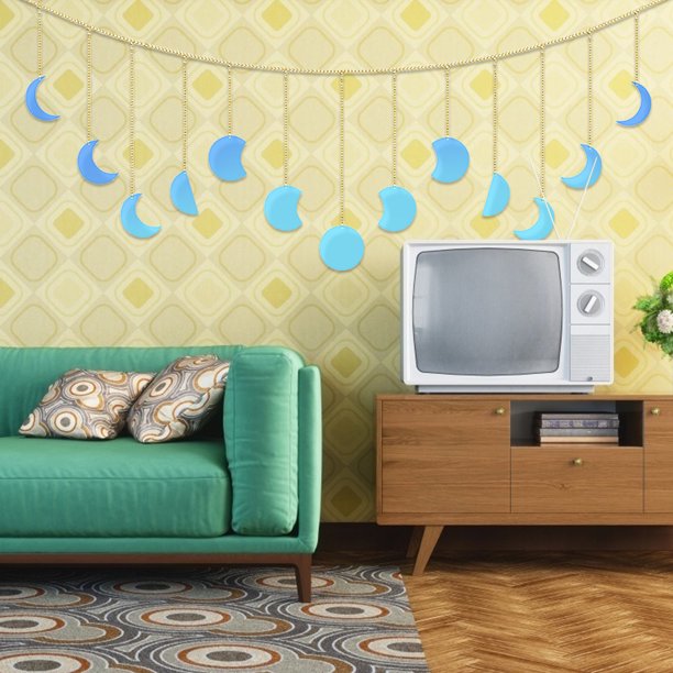Colgante de pared de Fase lunar para decoración del hogar adornos Wdftyju de arte con cadenas para guardería suministros de regalo para niños