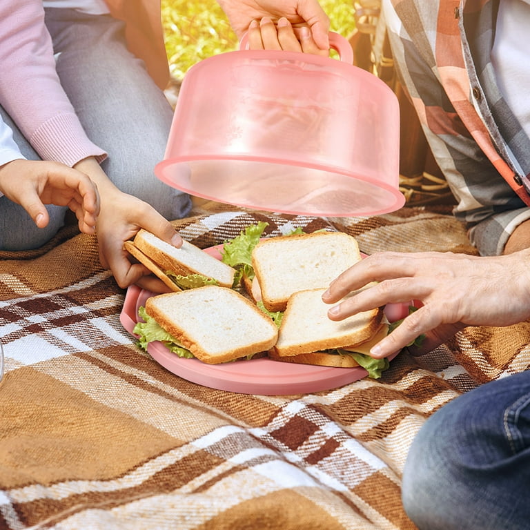 Fenteer Cake Carrier/Storage Container with Collapsible Handle Portable  Round Pie Saver Platter for,Chefs,Caterers Suitable for 8 inch Cake or  Small 