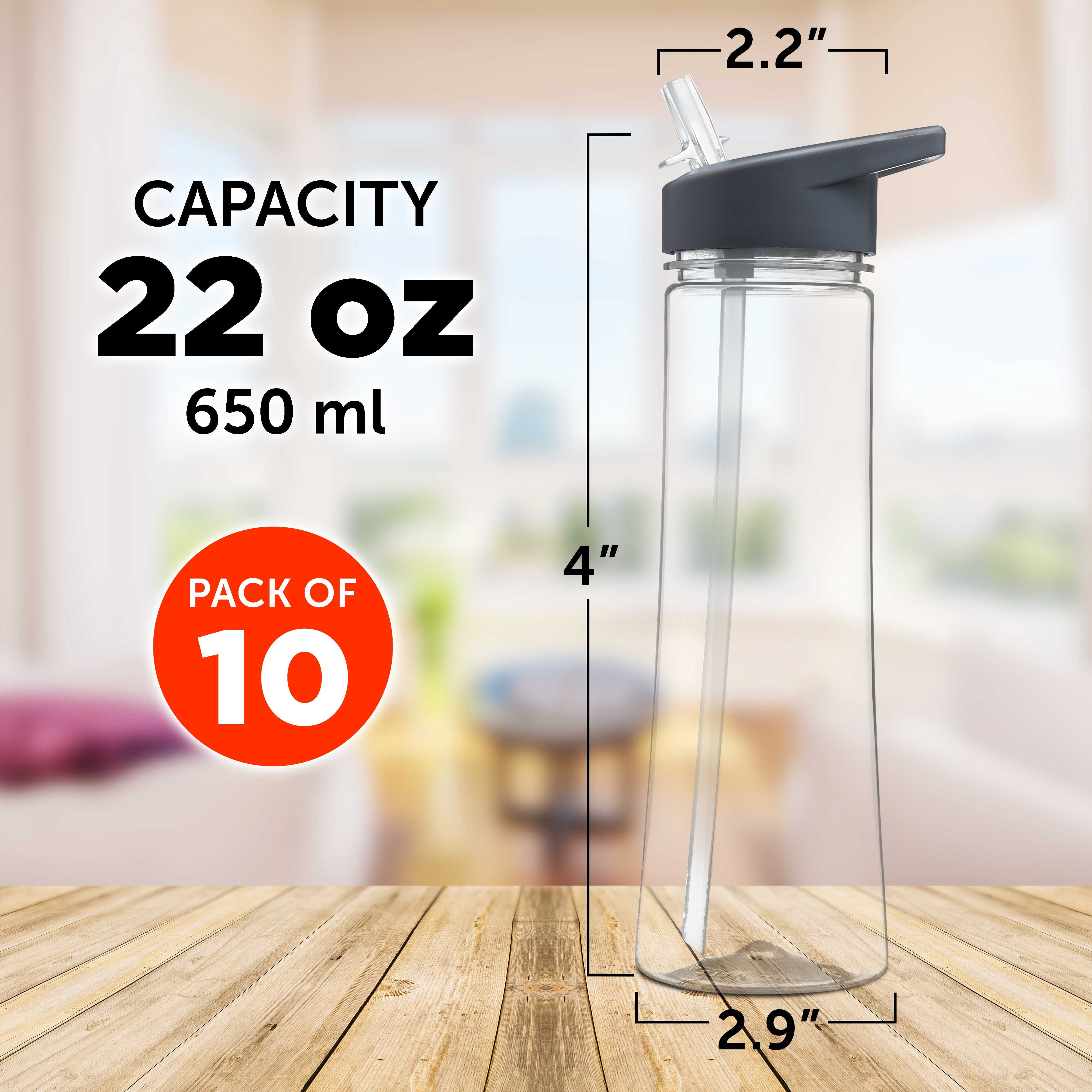 Spill Proof Water Bottle With Straw Custom 22oz Sports Water Bottles With  Straw & Spill-Proof Lid - Set Of 50, BPA-Free Plastic - Great For Gym,  Office, Promotional Giveaways Set Of 50