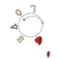 thumbnail image 2 of Delight Jewelry Resin Red Puffy Heart Multi-Colored Crystal Love Charm Bracelet, 2 of 5