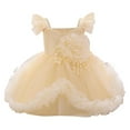 thumbnail image 2 of Delliss Girls Ruffle Sleeve Tulle Princess Dress Summer 6M-3T Wedding Pageant Layered Dresses Birthday Party Dress, 2 of 9