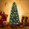 thumbnail image 2 of UHOMEPRO 7FT Pre-Lit Christmas Tree with Multicolor Fiber Optic Lights & Star Topper, Realistic Artificial Spruce, Easy Assembly Metal Stand, for Indoor Home Holiday Decor, 2 of 11