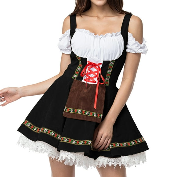 iTNHFP Summer Dress for Women 2024 Vacation 2025 for Womens Trumpet Sleeve Irish Shirt Dress with Corset Traditional Dress Women M Gothic Retro Long Sleeve Corset