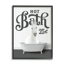 Stupell Industries Vintage Unicorn Tub Animals & Insects Painting Black Framed Art Print Wall Art, 16 x 20