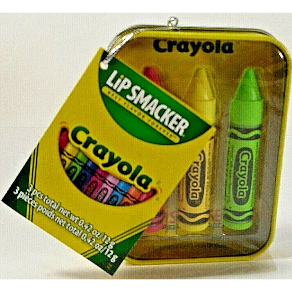 Lip Smacker Crayola Lip Balm Gift Box, 3 Flavors Razzmatazz, Banana