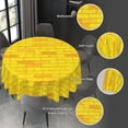 thumbnail image 5 of Brick Road Gold Yellow Waterproof Picnic Patio Party Round Table Cloth Cover Decorations Fabric 60 Inch Circular Tablecloth for 20-47 Inch Home Dining Room Kitchen Decor, 5 of 6