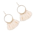 thumbnail image 2 of Boucle d'Oreille Ronde Ronde Ronde Colorée Sans Allergie Style Bohème Cercle Rond Fil Pompon Pendentifs Boucle d'Oreille, 2 of 9