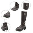thumbnail image 6 of UngA Womens Boots Mid Calf Slouchy Boots Zip up Flat Boot for Women Grey,Size 7.5, 6 of 7