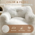 thumbnail image 5 of Bean Bag Chair, Adult Bean Bag Chair for Living Room, Big Beanbag Chair, Comfy Stuffed Beanbag Chair for Adults with Filling (Teddy Fabric in Ivory), 5 of 16