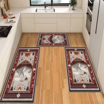 IsecretJoy Washable Kitchen Rugs Sets of 3, Non Slip Kitchen Mats for Floor Waterproof & Stain Resistant Runner Rug for Kitchen, Laundry Room, Hallway