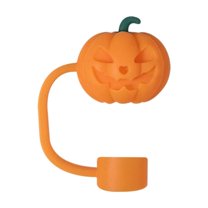 MOQIN Halloween Straw Cover Cap for Stanley Cup 40oz/30oz Tumbler, 10mm Reusable Cute Ghost Drinking Straw Topper Accessories, Portable Protector Plugs Decorations Gifts for Party Halloween