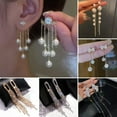 thumbnail image 6 of GKNET 925 Sliver Plated Pearl Long Tassel Zircon Earrings Drop Women Wedding Jewellery-52-Silver Butterfly, 6 of 9