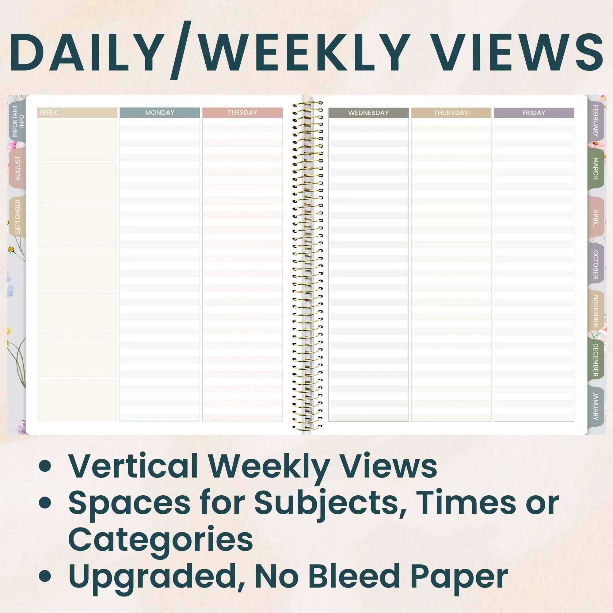 bloom daily planners Undated Academic Teacher Planner, Monthly & Weekly Lesson Plan Book, 9" x 11", Frosted Cover, Teach Them Love Them