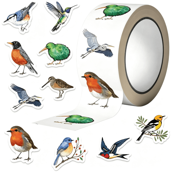 CCOCC 500Pcs Bird Stickers Waterproof Vinyl Decals,Cute Cartoon Bird Stickerpcs for Water Bottles,Laptop,Luggage,Phone,Skateboard,Refrigerator and Diy Decoration