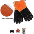 thumbnail image 5 of Guantes profesionales resistentes al calor, cuero extremadamente resistente al fuego con costuras de Kevlar para garantizar la seguridad, diseño flexible, guantes de barbacoa con protección térmica, 5 of 5