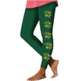 thumbnail image 3 of lcziwo Today Sales, St Patricks Day Leggings for Women High Waisted Tummy Control Workout Leggings Trendy Shamrock Leaves Print Irish Green Soft Yoga Pants Army Green XXL, 3 of 5