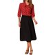 thumbnail image 2 of BLUSA DE CUELLO CON LAZO Y PUÑO ELÁSTICO IMPRESA PARA MUJERES CHIC INSPIRADA L ROJA, 2 of 5