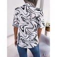 thumbnail image 4 of Whataatahia Camisa de manga corta con botones para mujer, moda de verano, informal, holgada, con cuello en V, blusa de manga corta, color blanco M, 4 of 6