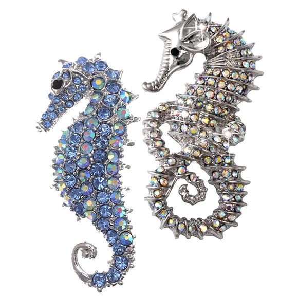 Pin de broche de caballo del mar de la vendimia jinwen 2pcs Crystal Rhinestone