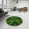 thumbnail image 4 of Ahgly Company Machine Washable Indoor Square Transitional Dark Lime Green Area Rugs, 3' Square, 4 of 7