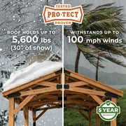 Backyard Discovery Norwood 10' x 10' Cedar Wood Gazebo, Galvanized Steel Roof, PowerPort