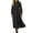 A101 Black, variant on Women's Nun Costume Long Sleeve Clergy Dress Maxi Length with Waist Tie and Collar for Halloween Cosplay Theatrical Roleplay Outfit Religious Habit Dress Up