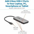 thumbnail image 2 of Eaton Tripp Lite Series 4-Port USB-C Hub, USB 3.2 Gen 2 (10 Gbps), 4x USB-C Ports, 100W PD Charging, Thunderbolt 3 Compatible, Gray, 2 of 9