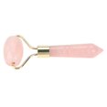 thumbnail image 1 of Natural Rose Quartz Welding Gold Metal Roller Massager Jade Beauty Massager ()B3, 1 of 4