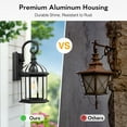thumbnail image 5 of VIANIS 15.7" Large Outdoor Wall Lights, Black Exterior Lighting Fixtures with Tempered Beveled Glass, Anti-Rust Dusk to Dawn Outdoor Lighting for House, Waterproof Outdoor Sconce Lights for Porch, 5 of 11