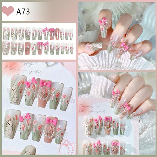 24pcs High Quality False Nails Set - Natural Glossy Effect, Fashionable Styles, Easy DIY Kit