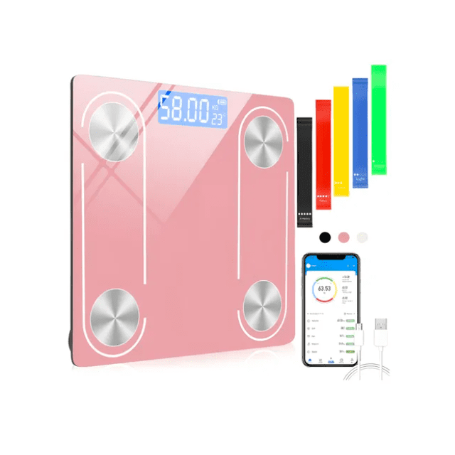Báscula Electrónica Xtellar Bluetooth Digital + 5 Bandas Elásticas