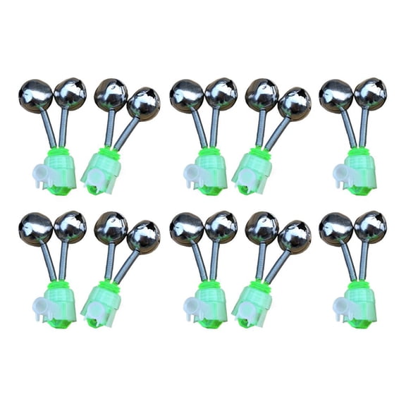 10pcs Fishing Bite Alarms Fishing Rod Bells Tip Clip Bells Green ABS✨y  D1T4