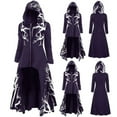 thumbnail image 2 of YUEJUIR Womens Cape Hooded Cardigans Cloak Long Solid Open Front Poncho Outwear(Purple,XL), 2 of 7