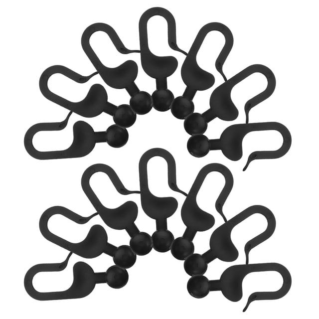 LOLIPPYY 50 Pcs Crochets en Plastique Noir pour Rideaux de Gazebo Robustes Résistants aux Intempéries Pinces pour Auvent Extérieur