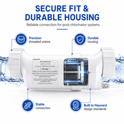 Salt Cell Replacement for Hayward T-CELL-15 W3T-CELL-15, Salt Chlorine Generator Fits 40,000 Gal Pools, up to 10,000 Hours Theoretical Service Life