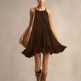 thumbnail image 5 of XFLWAM Women's Halter Neck Mini Dress Sleeveless Ruffle Hem Flowy Swing Dress Casual Loose Solid Color Summer Sundress, 5 of 8