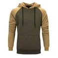thumbnail image 1 of WREESH Men Hoodies Color Block Patchwork Blend Fleece Pullover Kanga Pocket Sweatshirts, 1 of 4