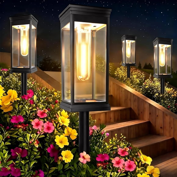 8 Pack Solar Pathway Lights Outdoor,Waterproof Brighter Solar Outdoor Lights,Auto On/Off Solar Lights Outdoor Garden,Outdoor Solar Lights f