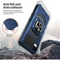thumbnail image 5 of Compatible for TCL A3 Case / TCL A30 Case / TCL ION Z Case w/Tempered Glass Screen Protector [Military Grade] Ring Car Mount Kickstand Shockproof Hard Phone Case - Blue, 5 of 7