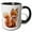 Black/White, variant on 3drose, Pretty Image of Watercolor Ornamental Fox Illustration, 11oz Two-tone Blue Mug