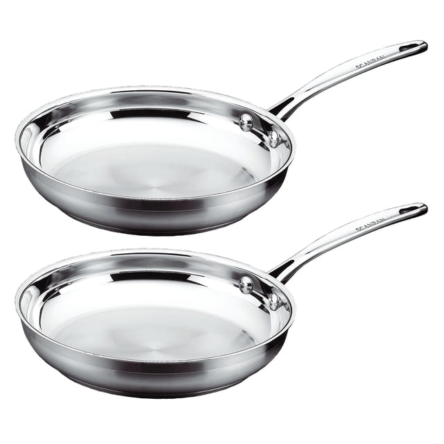 Sartén Scanpan Impact de acero inoxidable 18/10 de 28 cm, 2 unidades