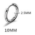 thumbnail image 1 of Pendientes con hebilla para la oreja con forma de anillo redondo de acero de titanio de 2,5 de espesor, con personalidad para hombres y mujeres, 1 of 2