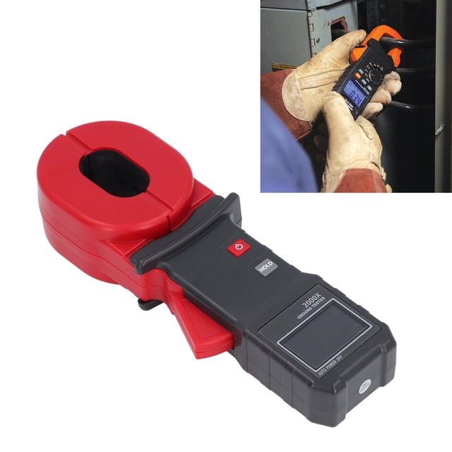 LCD Clamp Ground Resistance Meter, 0-20A Measurement Range LCD Display Easy Operation LCD Clamp Earth Ground Tester for Maintenance