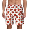 thumbnail image 2 of Picia Hand Drawn Tomatoes pattern Mens Swim Trunks with Compression Liner Stretch Beach Shorts Quick Dry with Zipper Pockets No-Chafing Board Shorts-Large, 2 of 9
