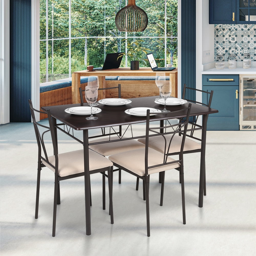 Modern 5 Piece Dining Set with Metal Frame and 4 UK Ubuy