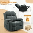 thumbnail image 2 of Korser Swivel Rocker Recliner Chair with Massage Linen for Living Room,Dark Grey, 2 of 7