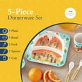 thumbnail image 5 of Colorfull Plates 5 Piece Multicolor Kids Dinnerware Set, Western Cowboys Themed, Bamboo Fiber Tableware, 5 of 11