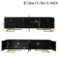thumbnail image 2 of Modern Black TV Stand with Gold Accents - Media Console with Storage, 2 of 8