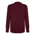 thumbnail image 5 of HAPIMO Cardigans for Women Long Sleeve Open Front Knitwear Solid Casual Jumper Pullover Womens Fall Fashion Sweaters with Pocket Wine XXL, 5 of 5