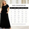 thumbnail image 6 of Aiyino Women's Maxi Dresses Short Sleeve Casual Long Dresses Loose with Pockets,Black XL, 6 of 9